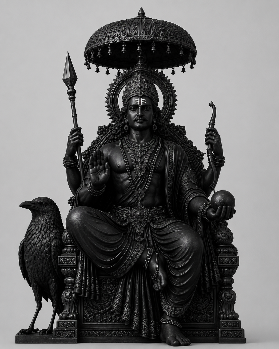 Shani Dev Black 3D Model (5 Inch)